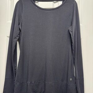 GapFit Women's Long Sleeve Athletic Top with Open Back in Dark Gray, Size: M